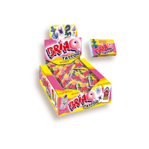 Chicle de bola Brinq Tattoo tutti-fruti 350g