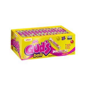 Chicle de bola Gud's Ball Contém 60 tubos com 6 unidades tendo 1.134g