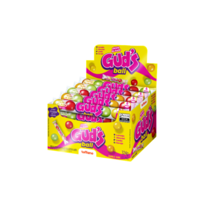 Chicle de bola Gud's Ball 18 tubos com 6 unidades com 324g